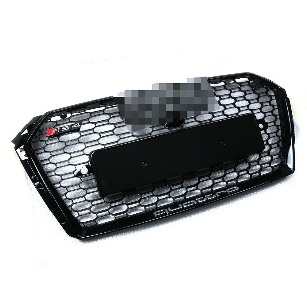 For 2017-2018 Audi A4/S4 B9 RS4 Style Honeycomb Mesh Hex Grille Black W/ Quattro