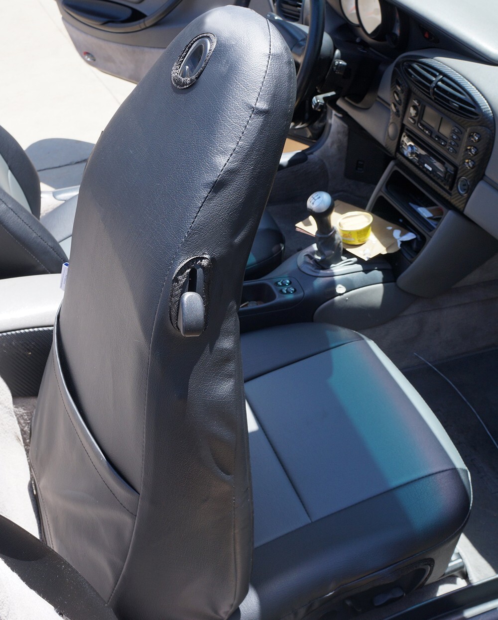 FOR PORSCHE BOXSTER 1997-2004 BLACK IGGEE CUSTOM MADE FIT 2 FRONT SEAT COVERS