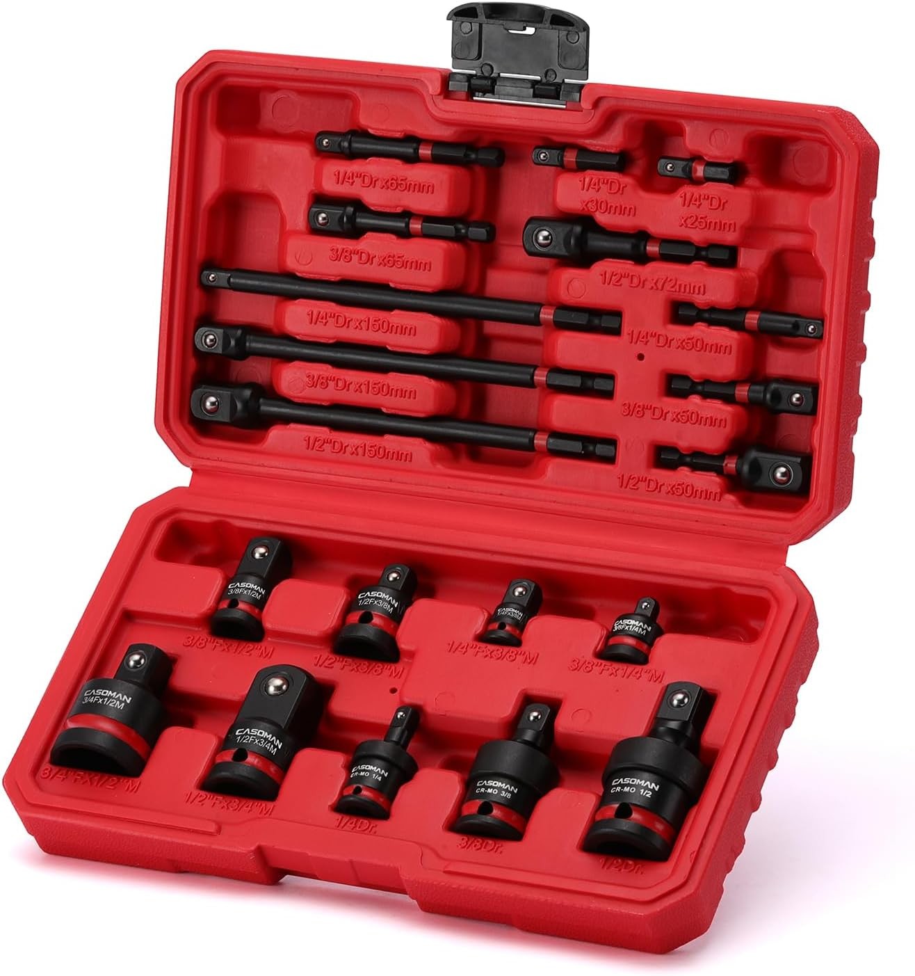 20PCS 1/4″ 3/8″ 1/2″ Drive Impact Socket Adapter Set Hex Shank Adapters&Reducers