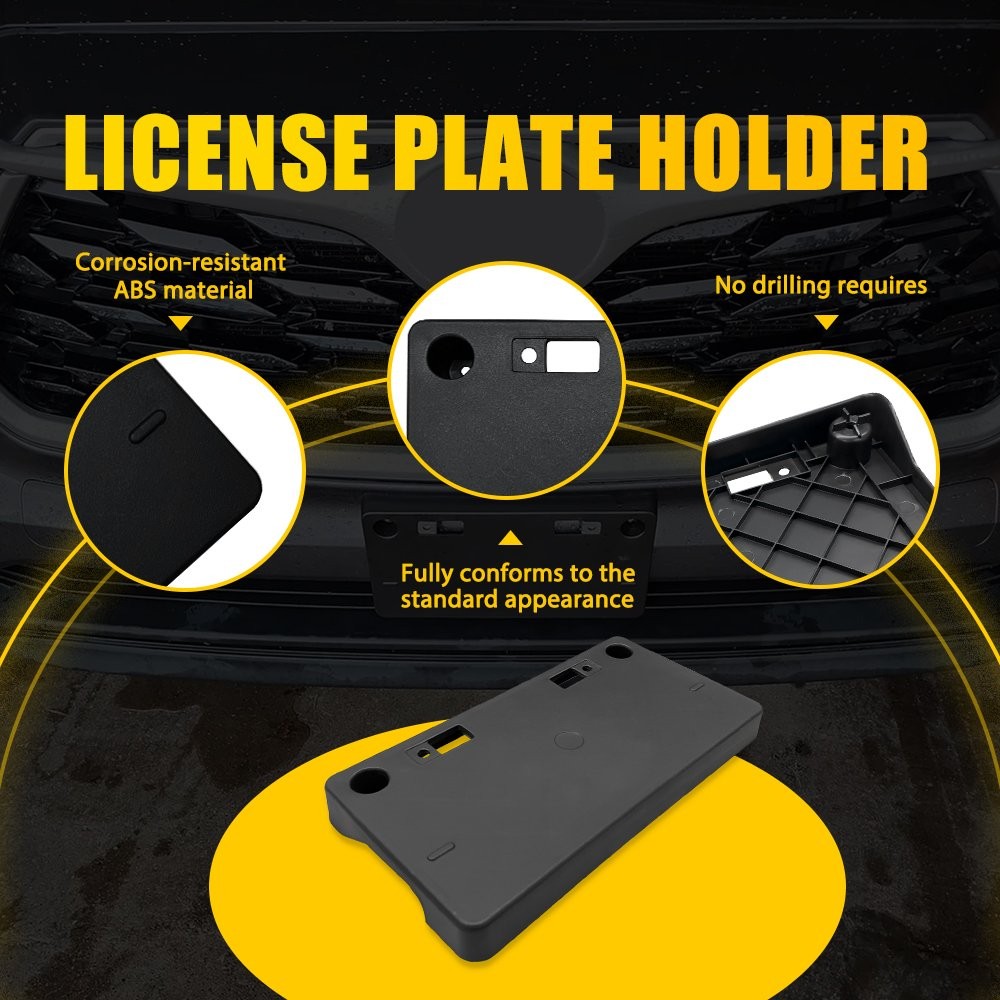 For Toyota Highlander 20-24 Front Bumper License Plate Bracket Tag Holder Mount