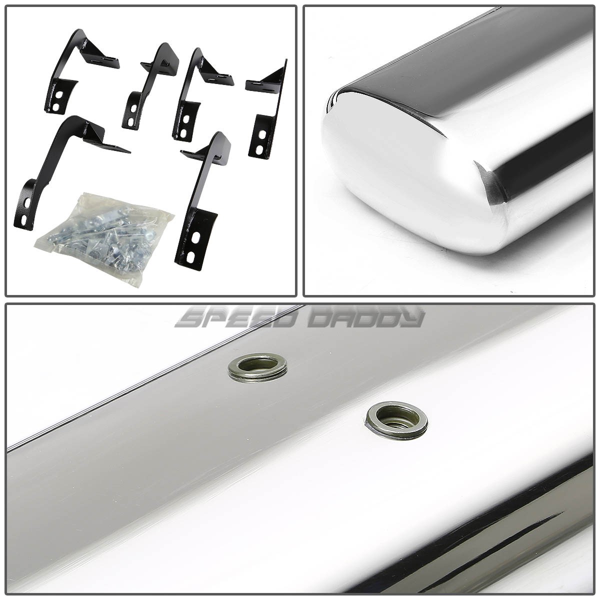 FOR 09-20 DODGE RAM 4DR CREW CAB 5″ CHROME OVAL SIDE STEP NERF BAR RUNNING BOARD