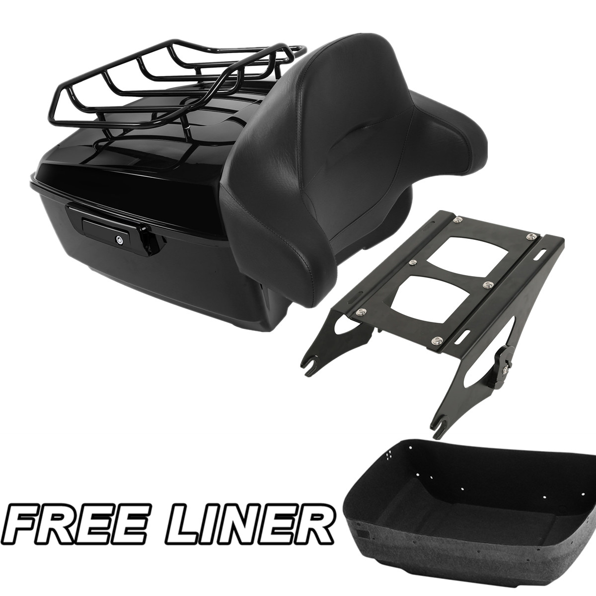 King Pack Trunk Mount Rack Fit For Harley Davidson Tour Pak Touring 14-24 Black