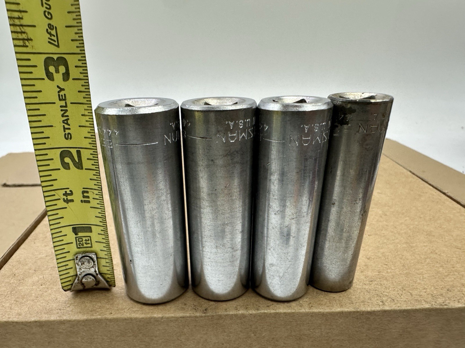 Craftsman Deep Socket Set 3/8” Drive EE Series 6 Point 1214,15,17mm USA Vintage