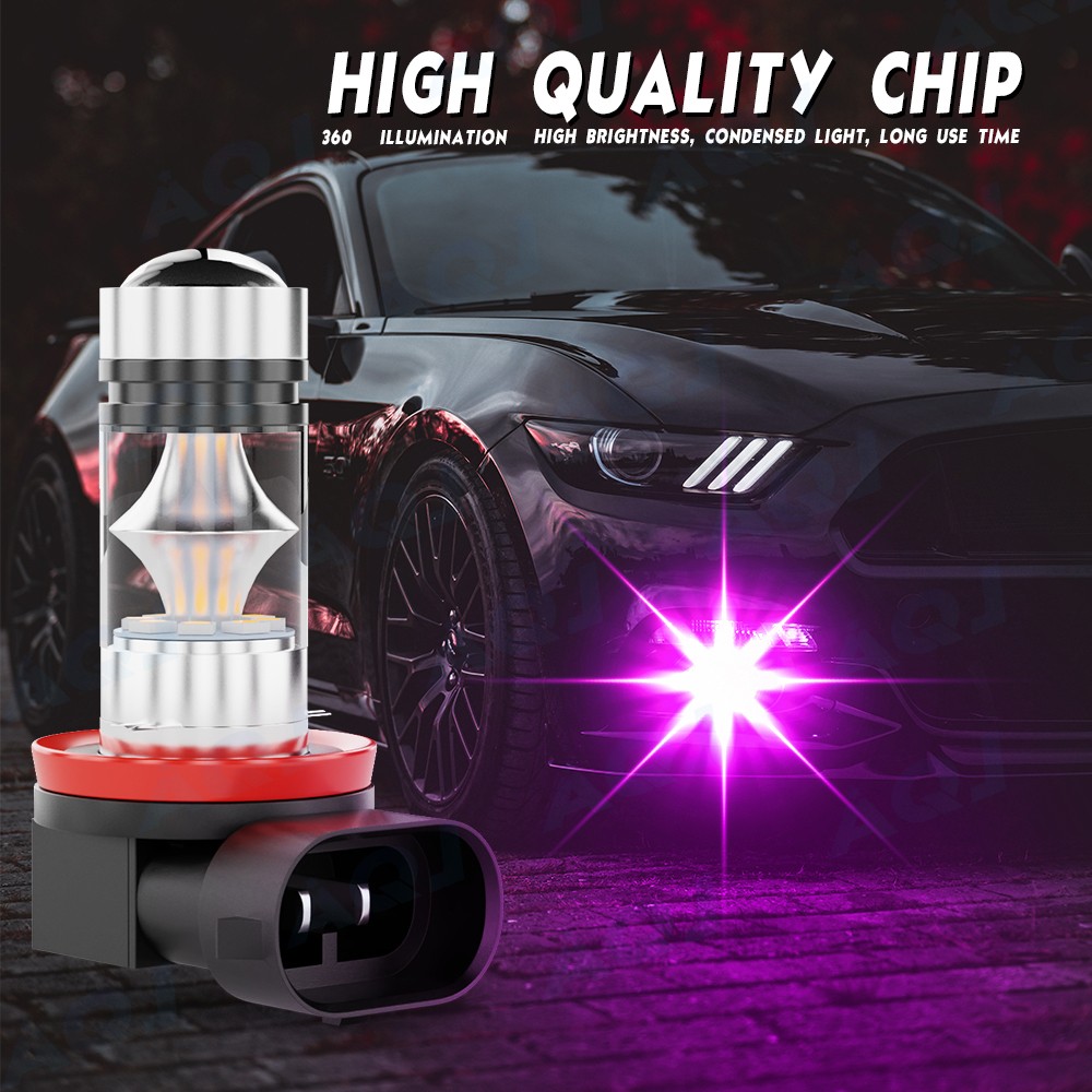 For Toyota Corolla 2009-2015 2016 – 2PC Pink Purple LED Fog Light Lamp Bulbs Kit