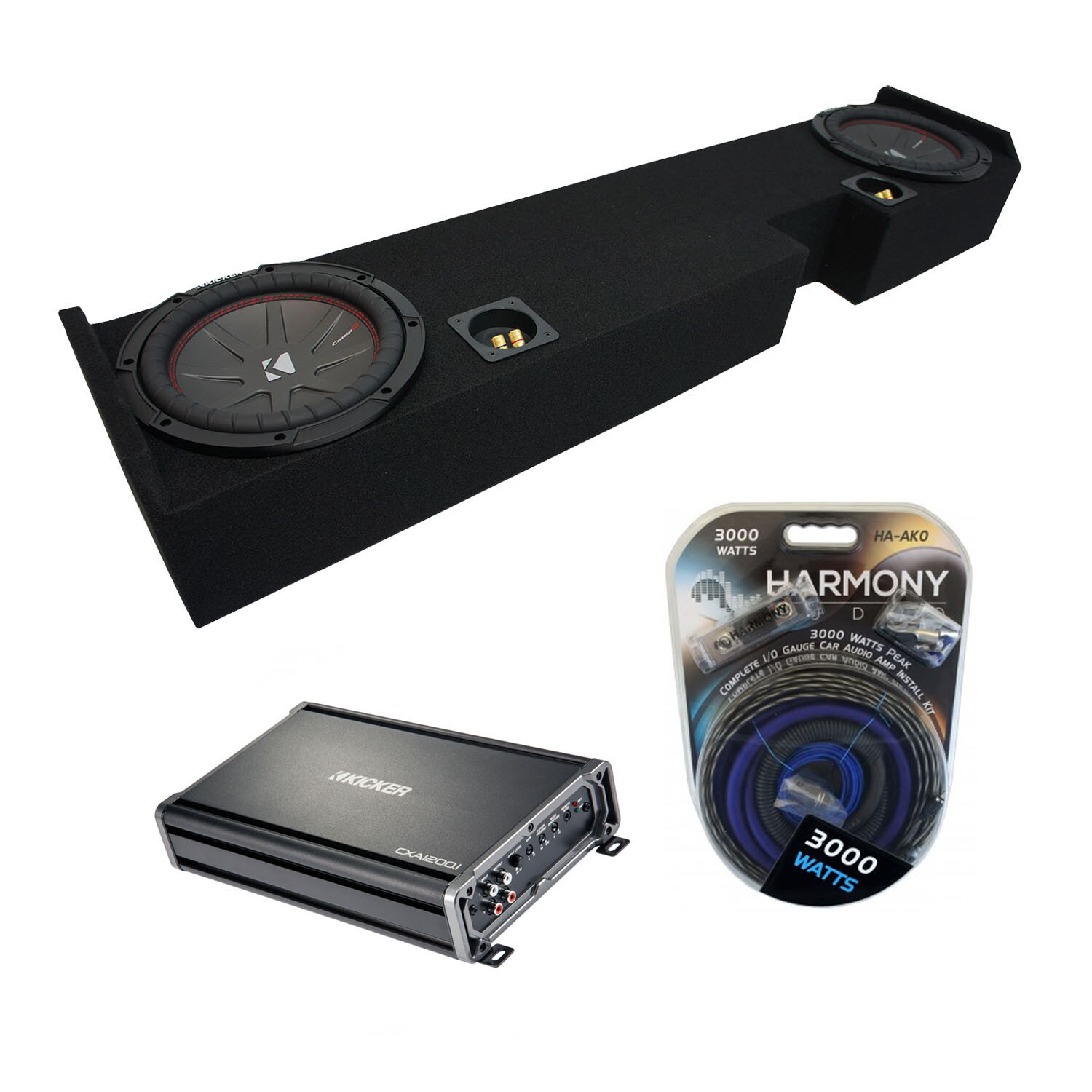 01-14 Ford F250 F350 Super Cab Truck Kicker CompR CWR10 Dual 10 Sub Box CX1200.1