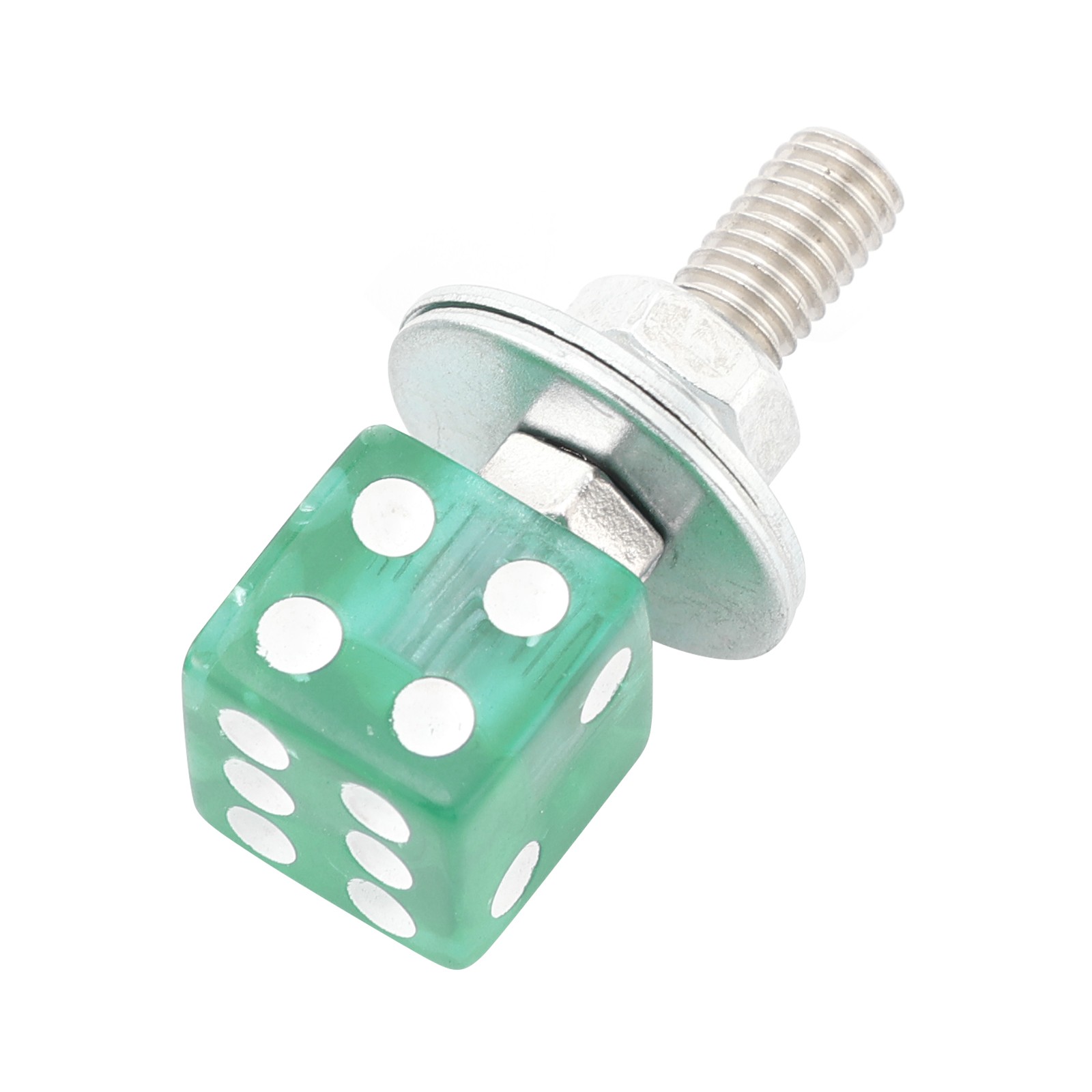 4x Motorcycle Bike Plastic Green Dice License Plate Bolt On Screw On Frame Nut