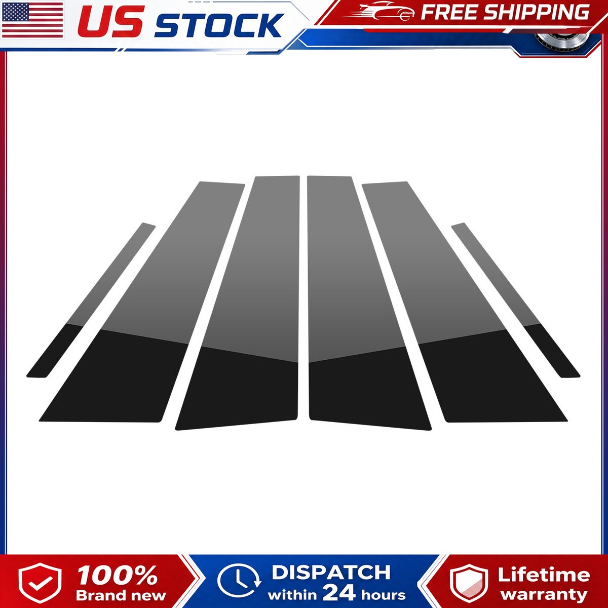 6pcs Performance Custom Pillar Posts For 2011-2021 Dodge Charger Black