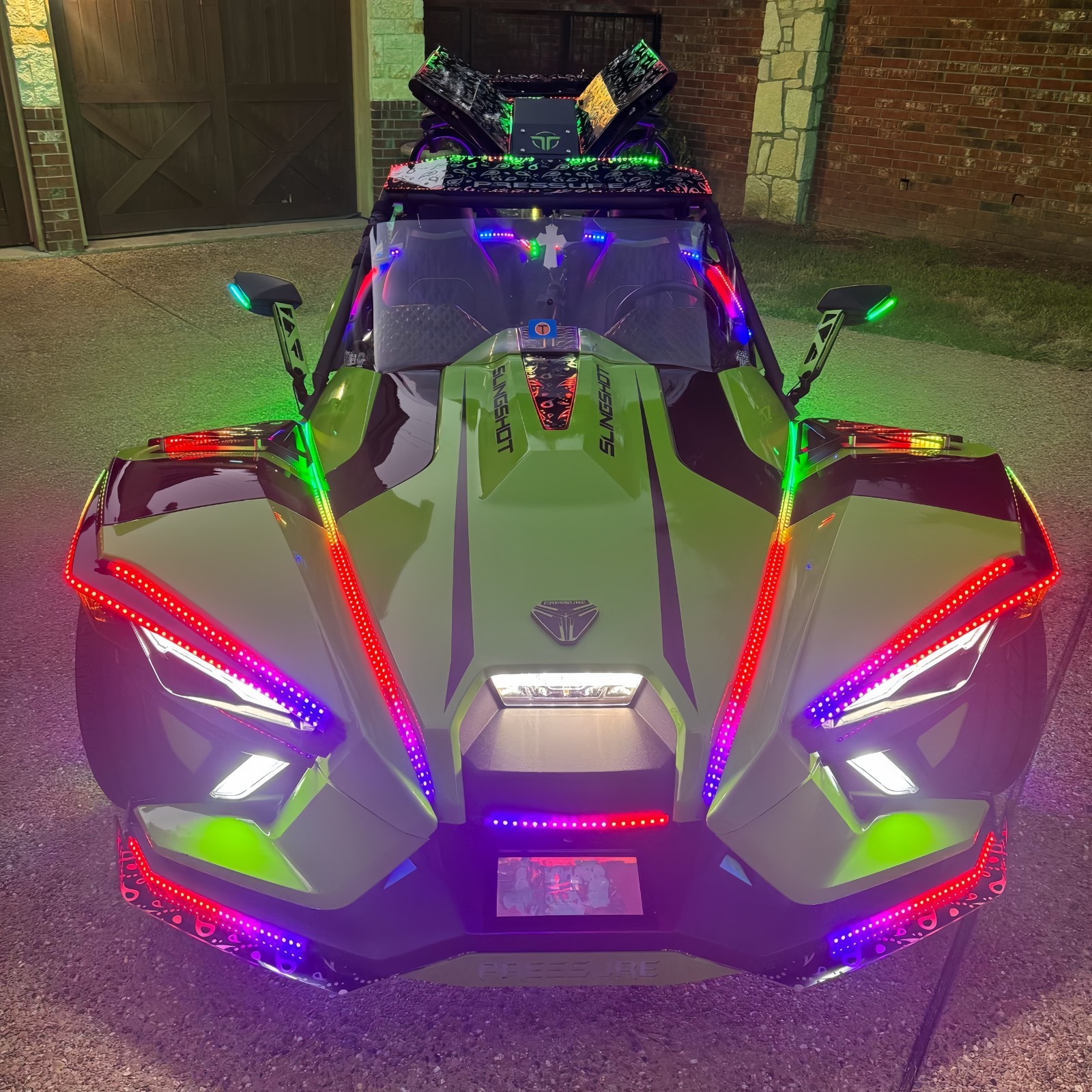 Blackout Tinted 16PCS 4FT APP+Remote IP65 CHASING Strips Light Polaris Slingshot
