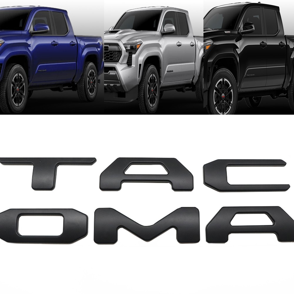 2024 2025 Tailgate Emblems For Tacoma Letter Accessories Matte Black 3D Thickend