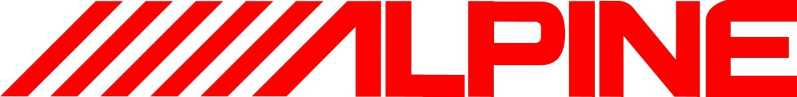 Alpine audio system logo decal sticker Red racing 6″ x 0.70″