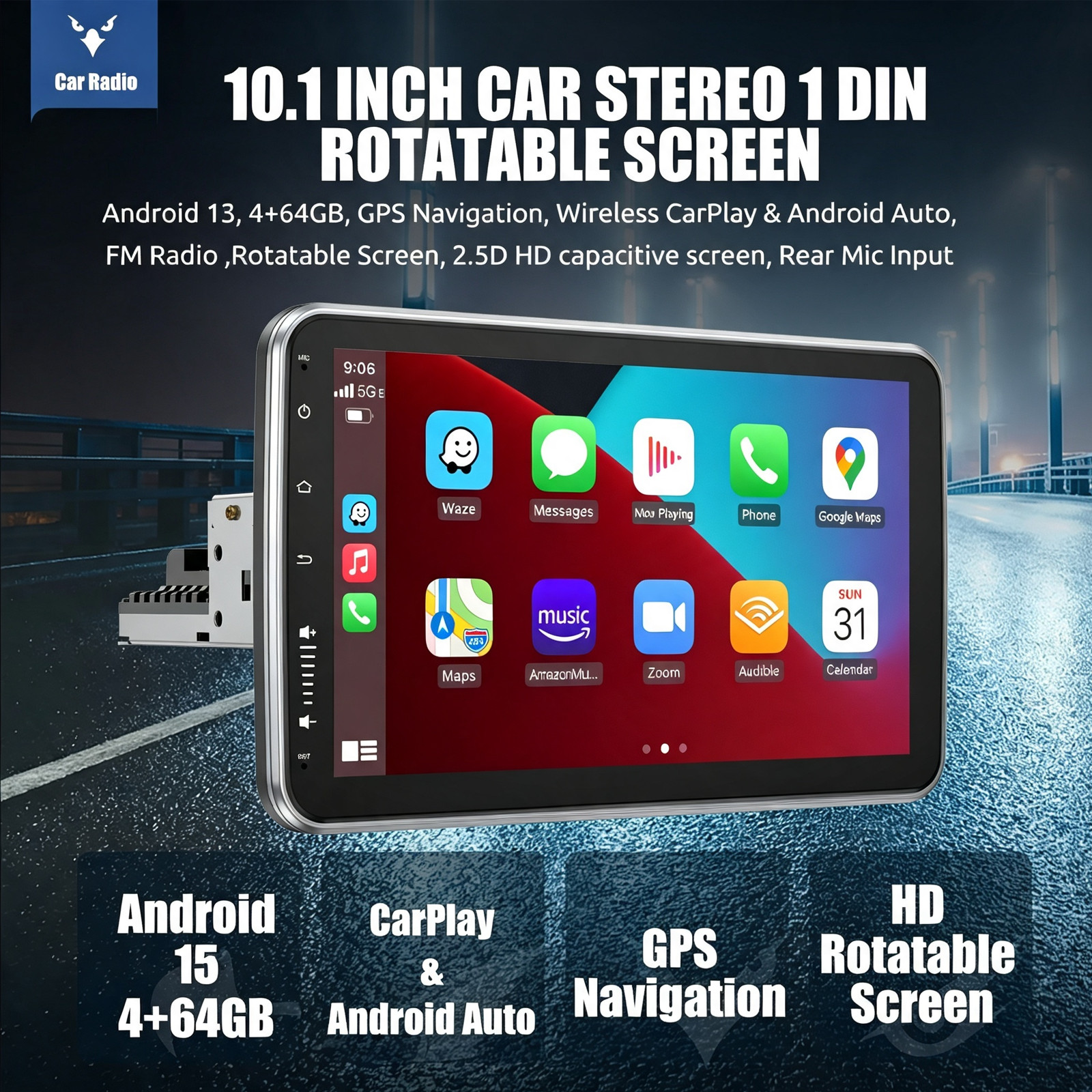 3.5mm External Microphone Universal for Android Car Stereo Radio BT GPS Audio