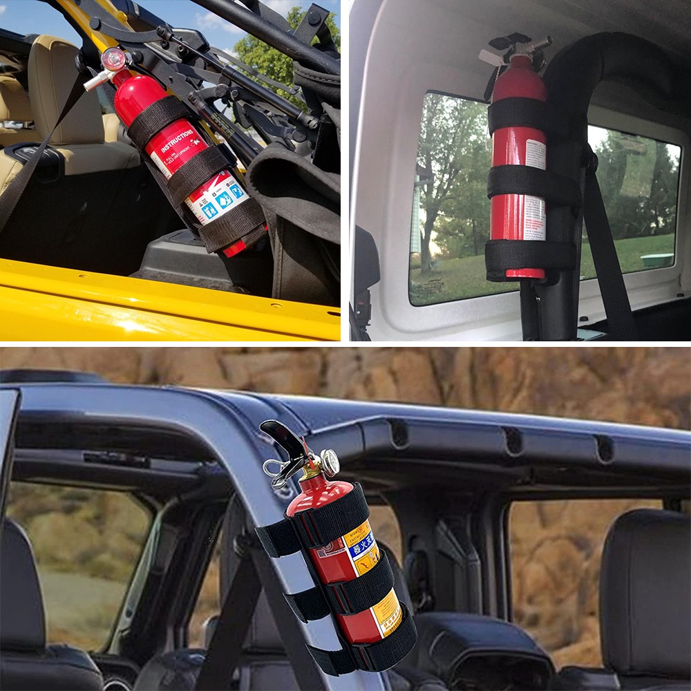 Adjustable Roll Bar Fire Extinguisher Mount Holder 3 lb for Jeep Wrangler JK JL