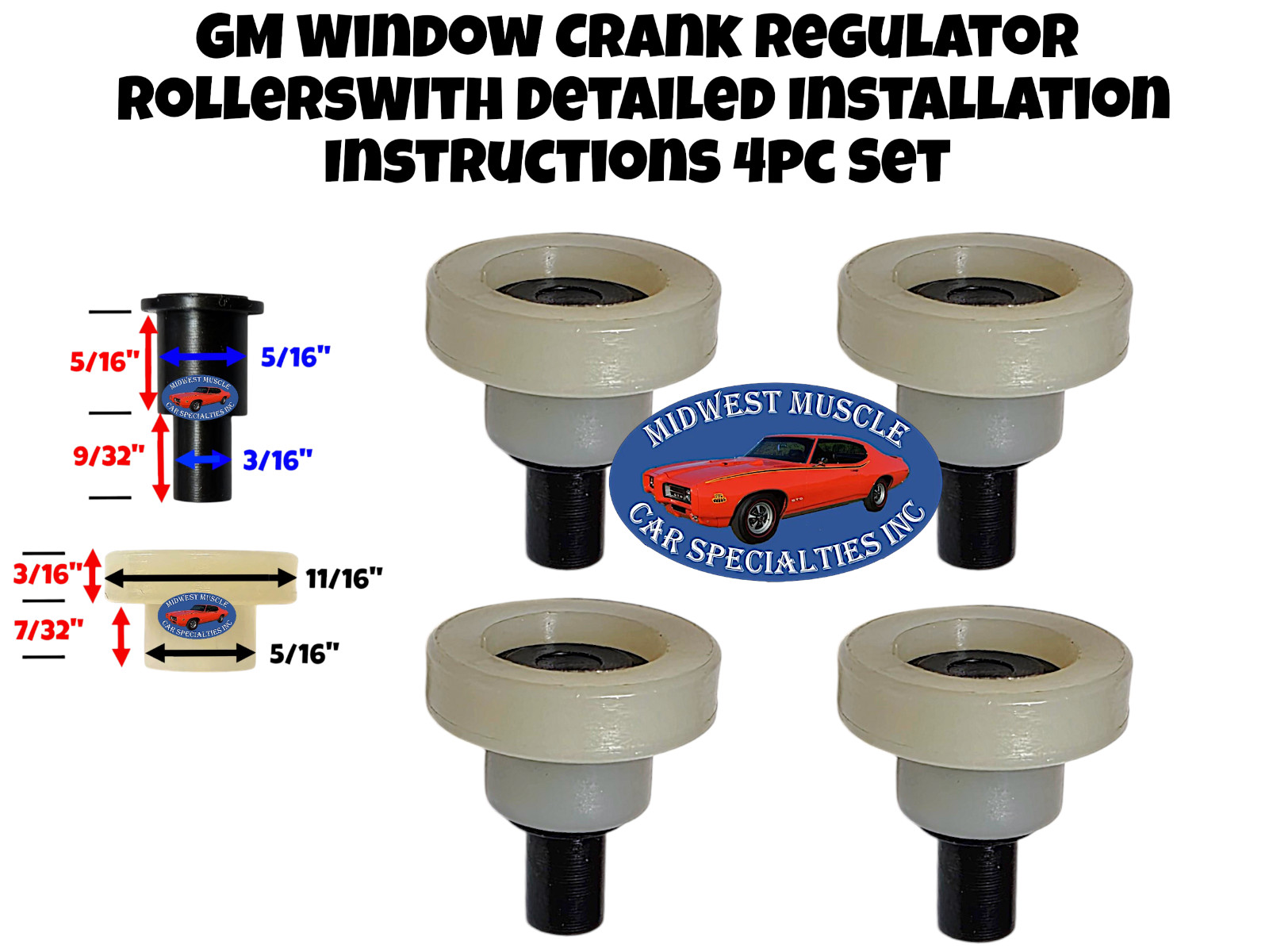 Regulator Window Rollers Side Door Quarter Crank Glass Instructions Cadillac 4 B