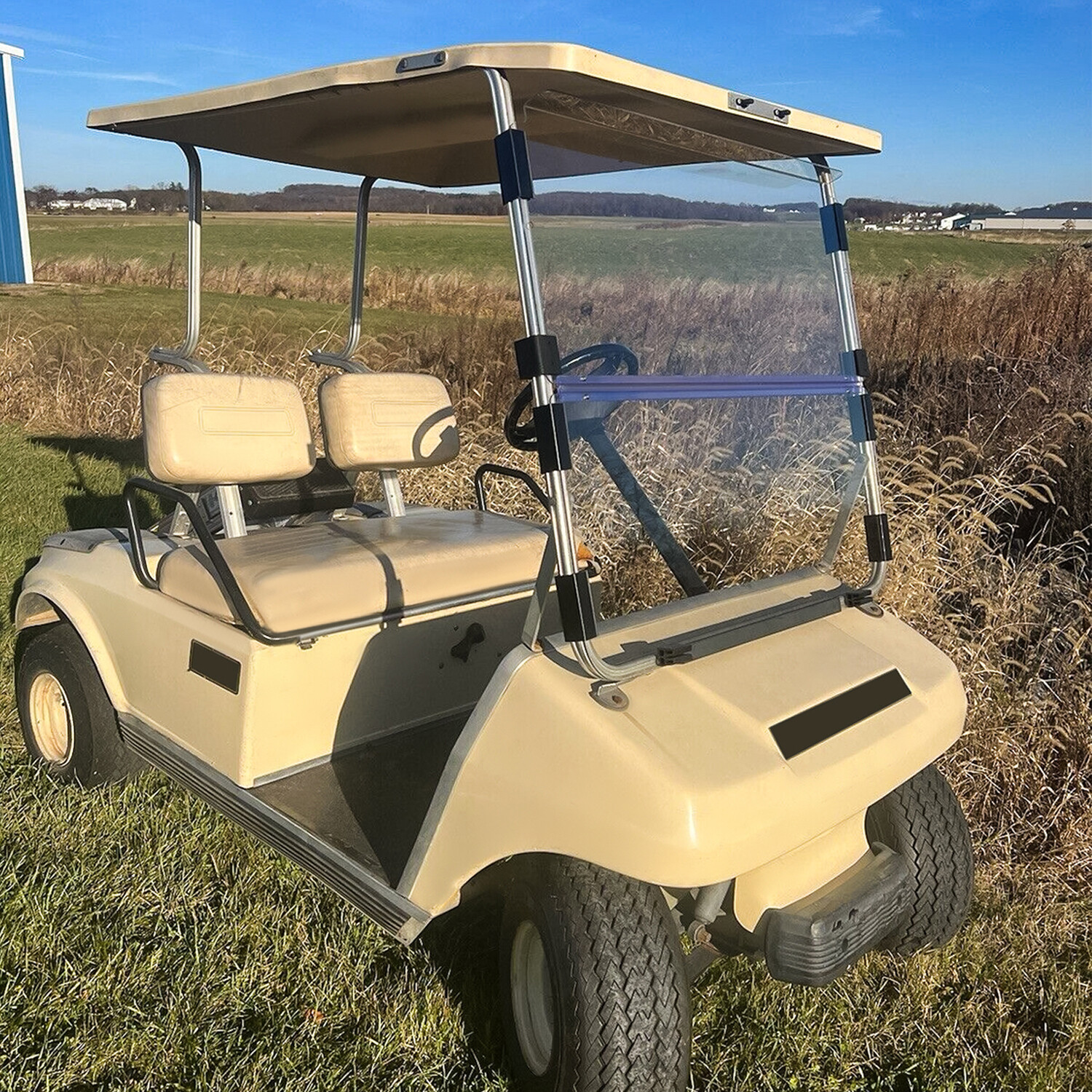 For Club Car DS 1982-2000.5 Clear Folding Windshield Golf Cart Windscreen