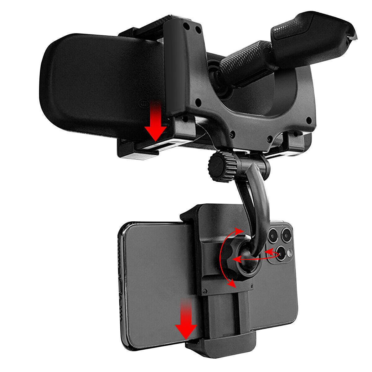 360° Car Rear View Mirror Mount Holder Stand for Apple iPhone Android Phone
