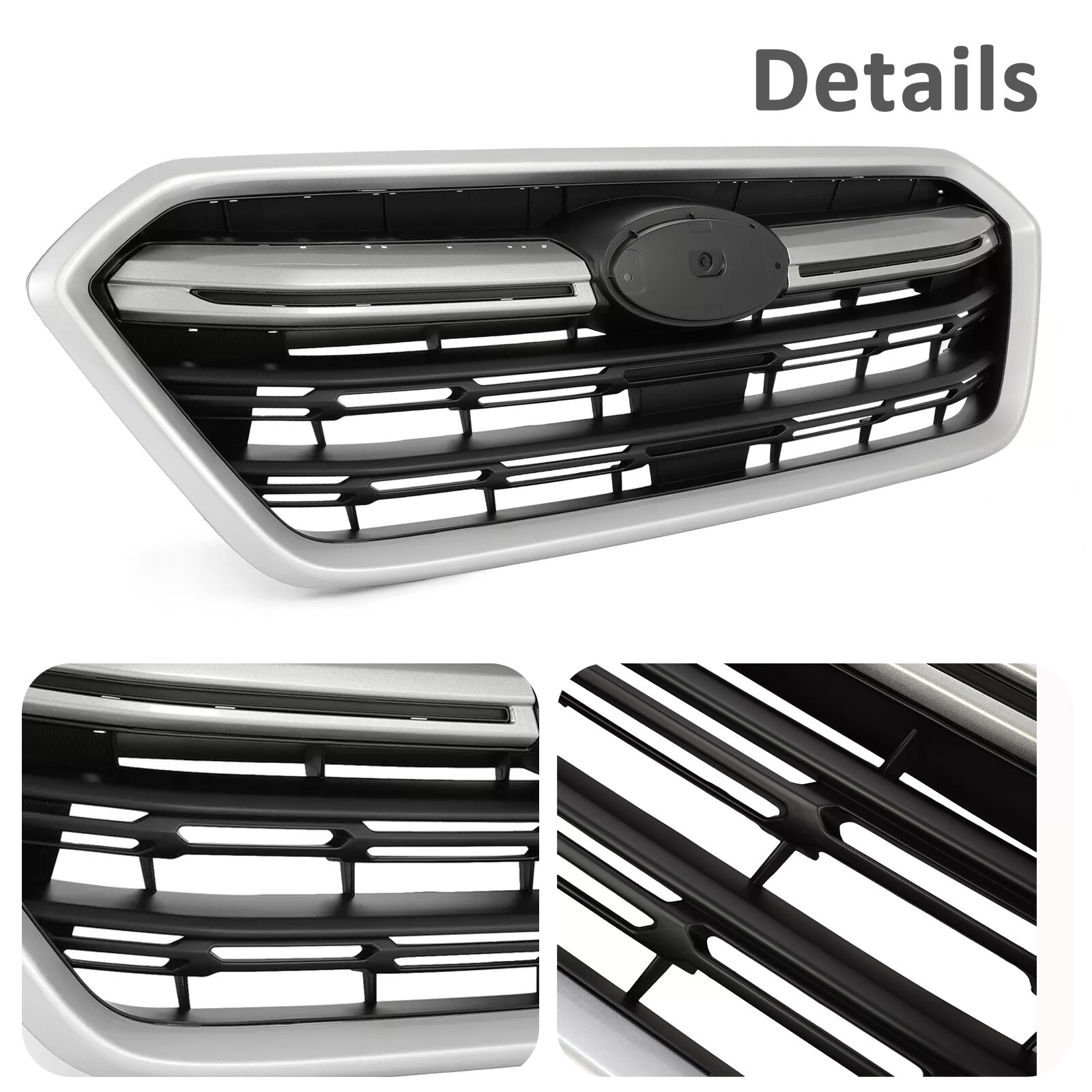 Front Upper Grille Black Painted Replacement For Subaru Outback 18-19 SU1200172