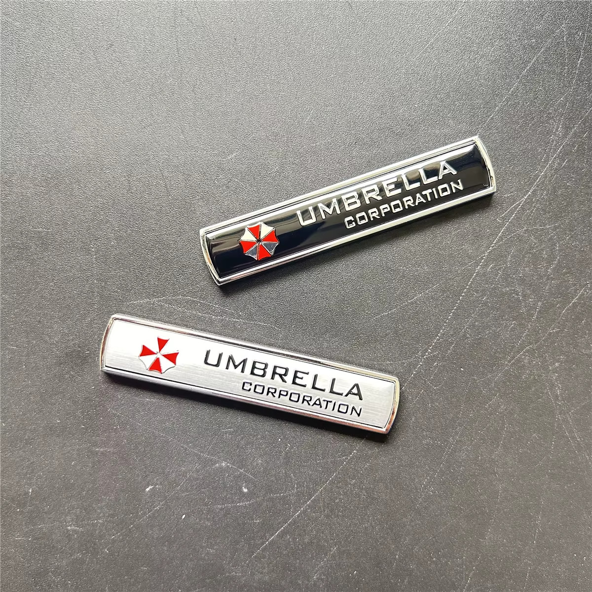Metal Resident Evil Umbrella Corporation Emblem Car Badge Decal Metal Silver Blk