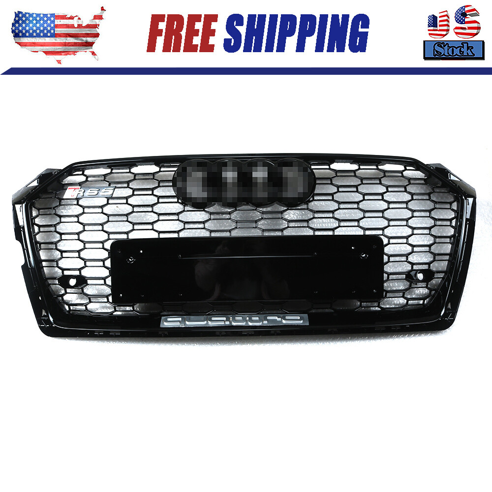 FOR AUDI A5 S5 B9 2017-2019 FRONT BUMPER GRILLE HONEYCOMB HOOD GRILL RS5 STYLE