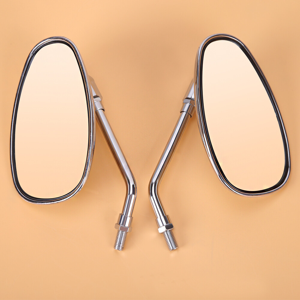 Chrome Motorcycle Oval Mirrors For Honda Shadow Spirit 750 1100 VTX1300 VTX1800