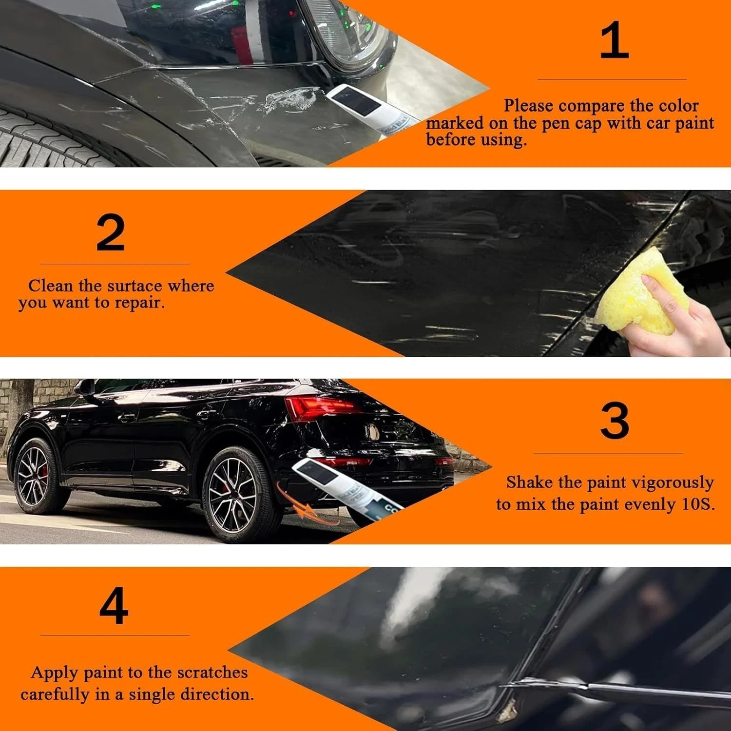 0.4 Fl Oz Mythos Black Metallic Touch-Up Paint for Audi – Quick-Dry Scratch Fix