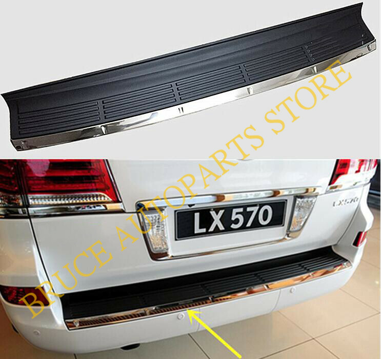Steel + ABS Rear Bumper Trunk Guard Door Sill Plate for Lexus LX570 2012-2015