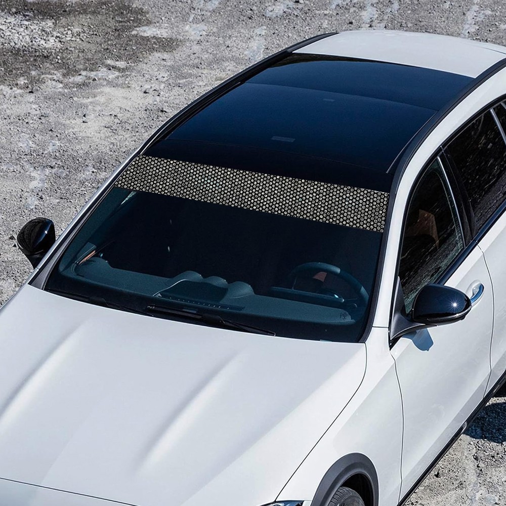Car Front Windshield Window Visor Sun Strip Vinyl Mesh Sticker Car Accessories