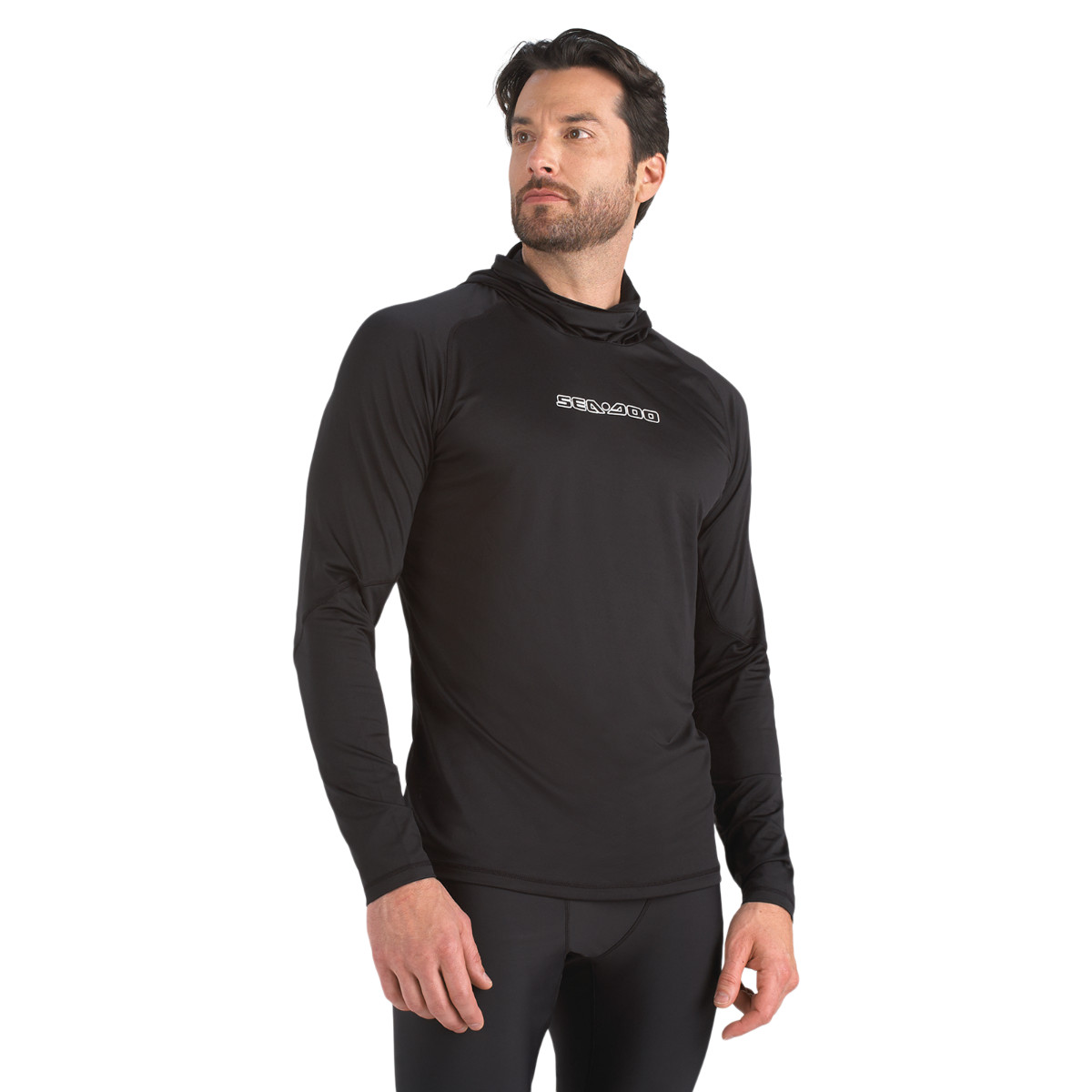 Sea-Doo Men’s Uv Protection Hooded Shirt Black Large