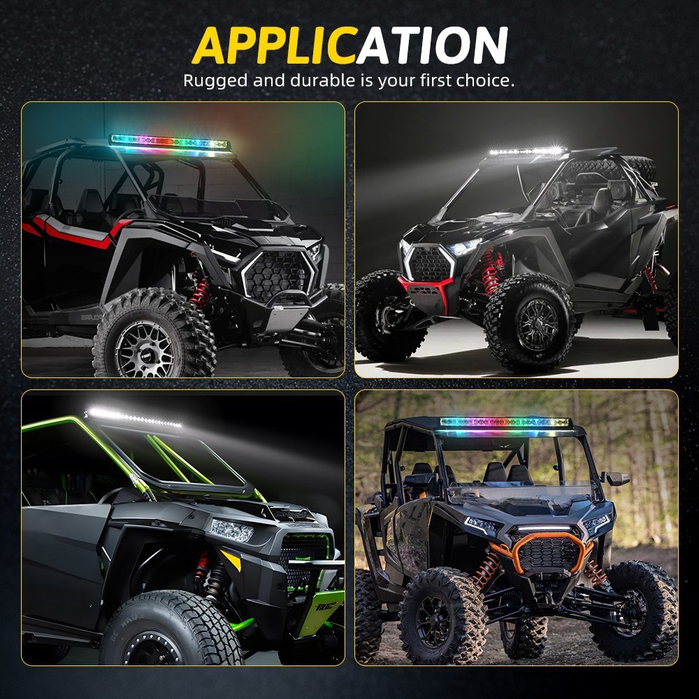 30inch LED Light Bar Chasing RGB Strobe Multi-Color Work Driving Offroad ATV 12v