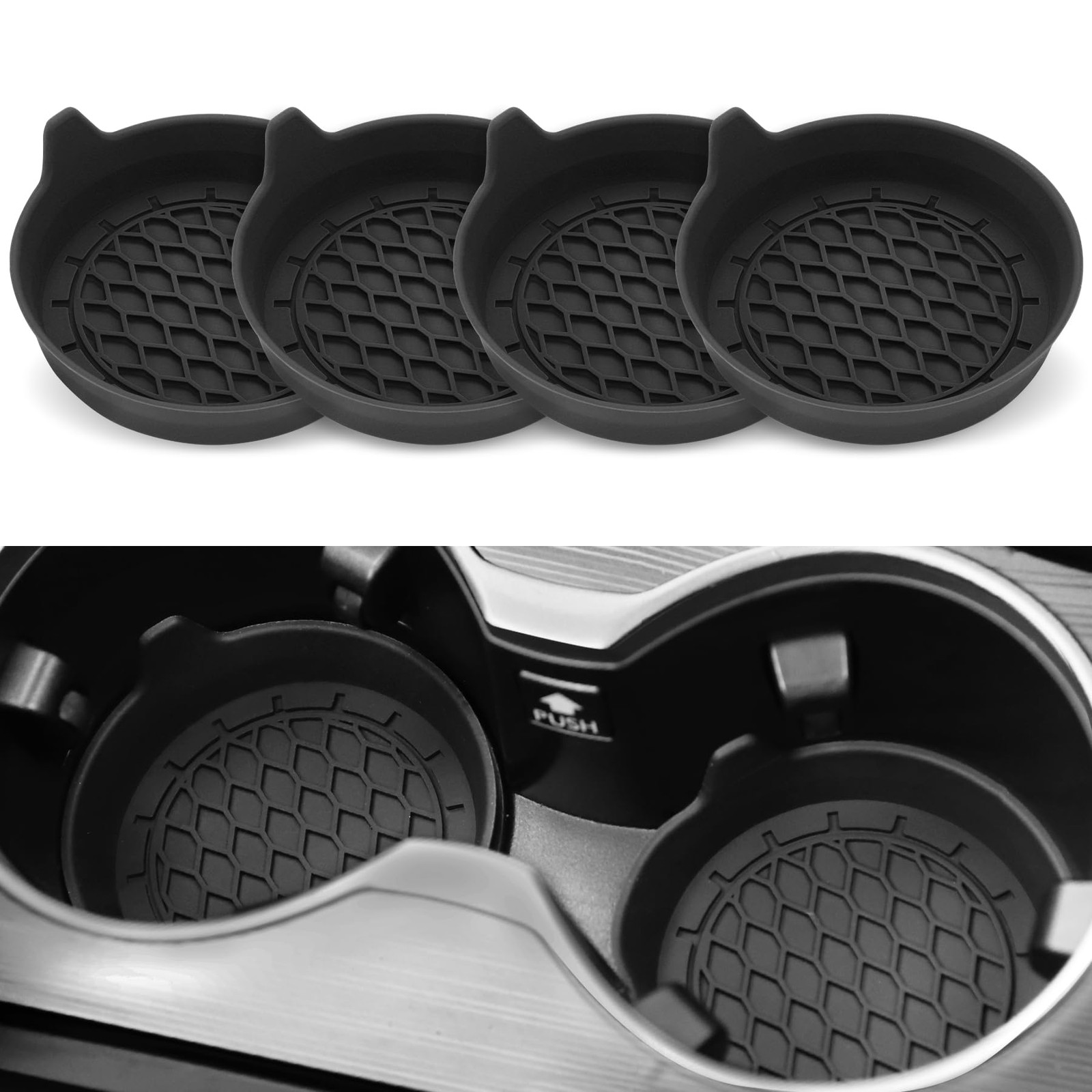 SINGARO Car Cup Holder 3.15 inches (diameter), 1.18 (height), Black