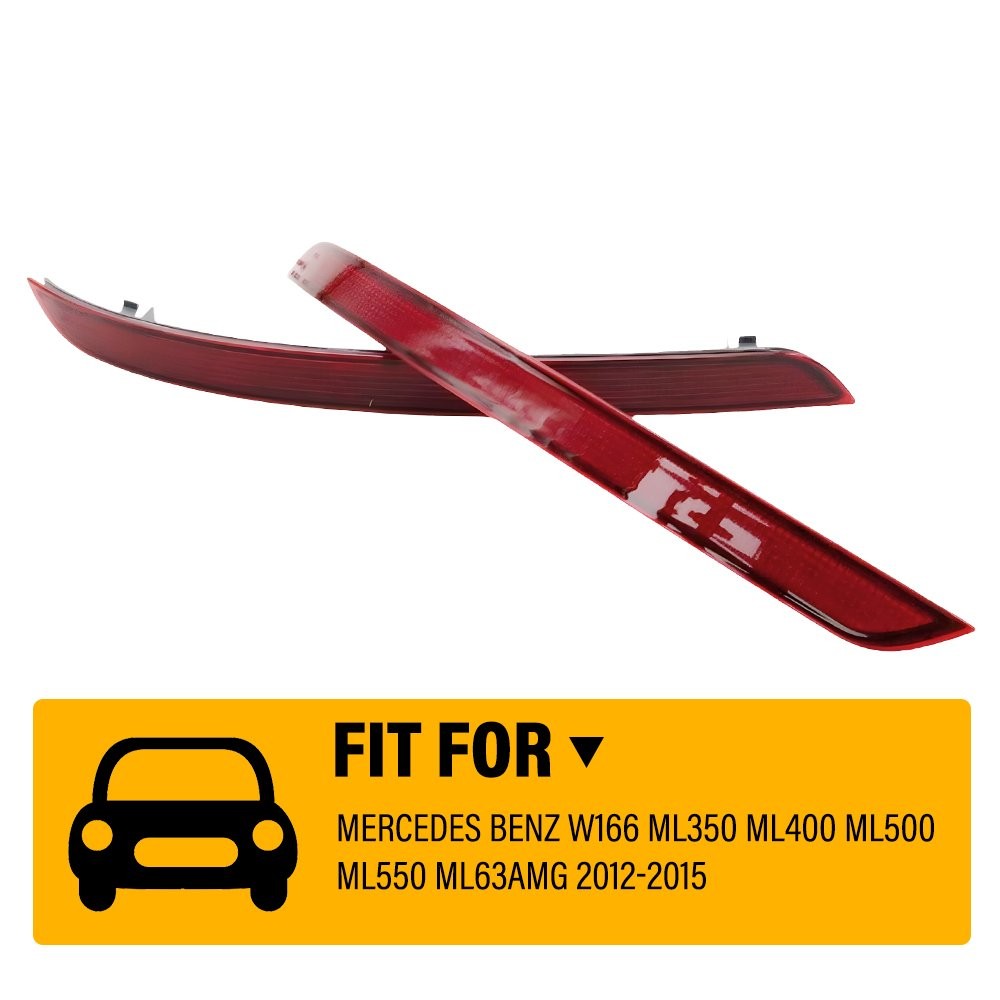 Bumper Reflector 1668200174 TWO Custom Rear For Mercedes Benz W166 ML350 2012-15