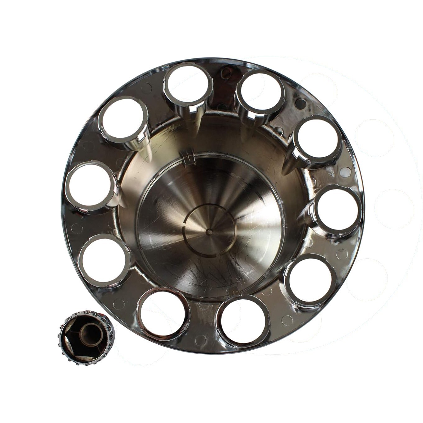 33mm Chrome Rear Axle Hub Cap Thread On Spiked Nut Covers 2 Pcs for Semi Truck