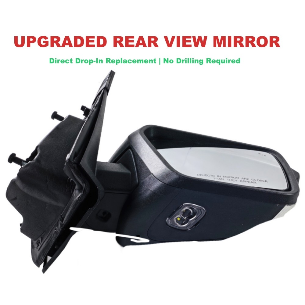 Right Side Mirror Fits 2021-2024 Ford F-150 XLT Manual Fold Temp Sensor BLIS