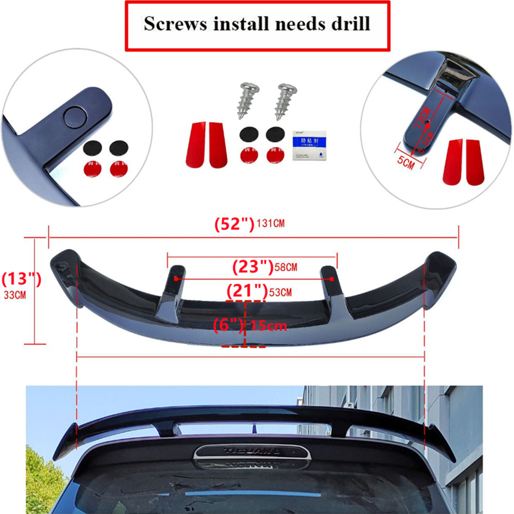 Universal ABS Gloss Black Rear Roof Spoiler Wing Fit For 2011-2017 BMW X3 F25