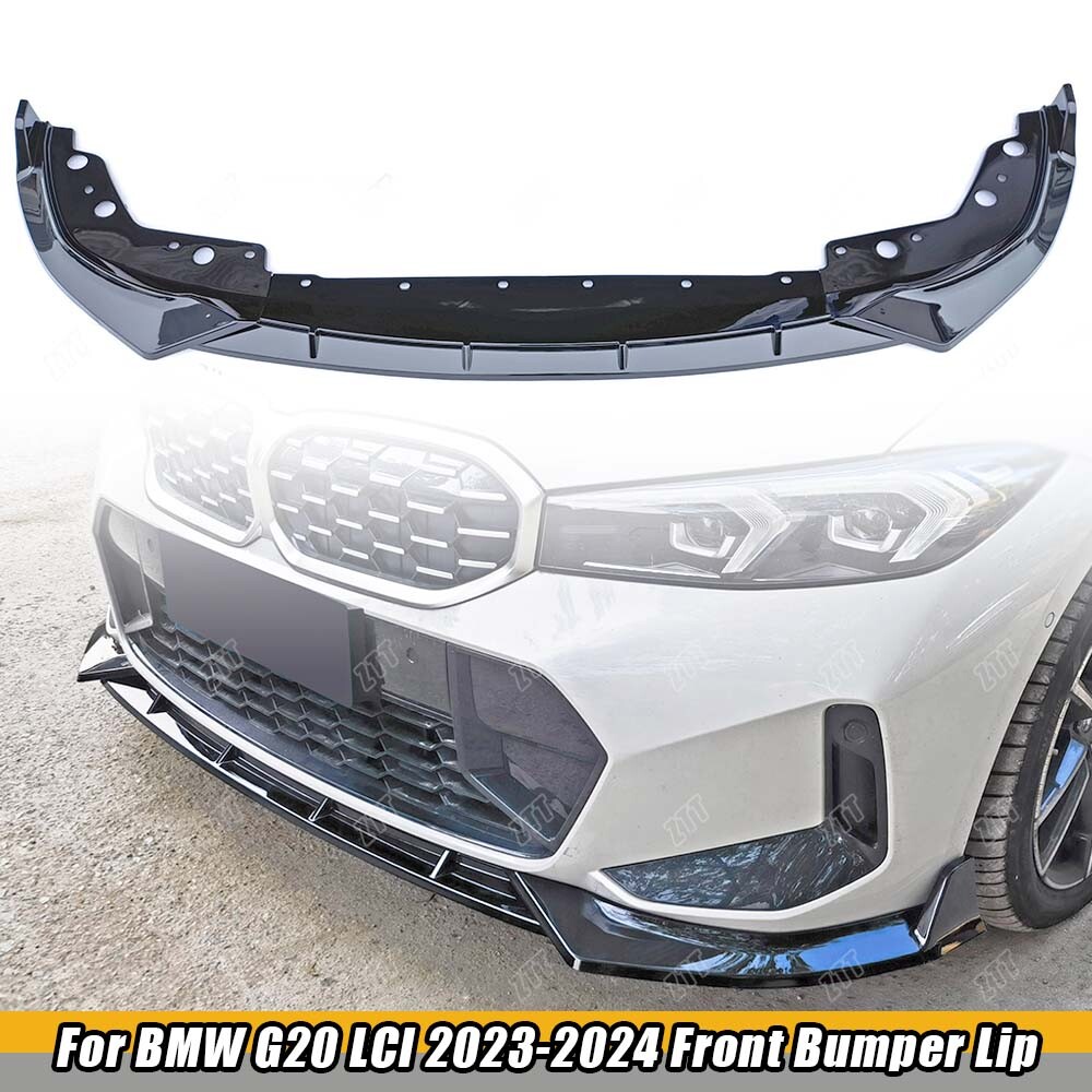 Gloss Black MP Style For 2023-2024 BMW G20 M340i 330i M Sport Front Bumper Lip