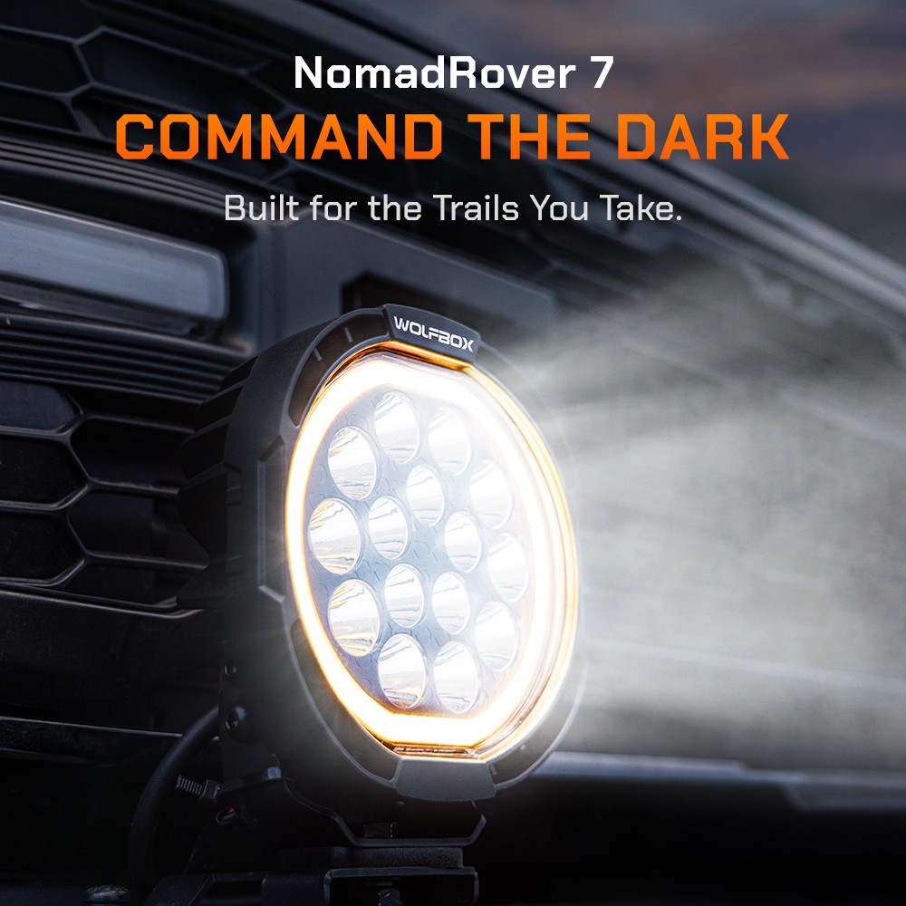 WOLFBOX 7 Inch LED Off-Road Lights with True Power Lumens- for Pickup Trucks SUV