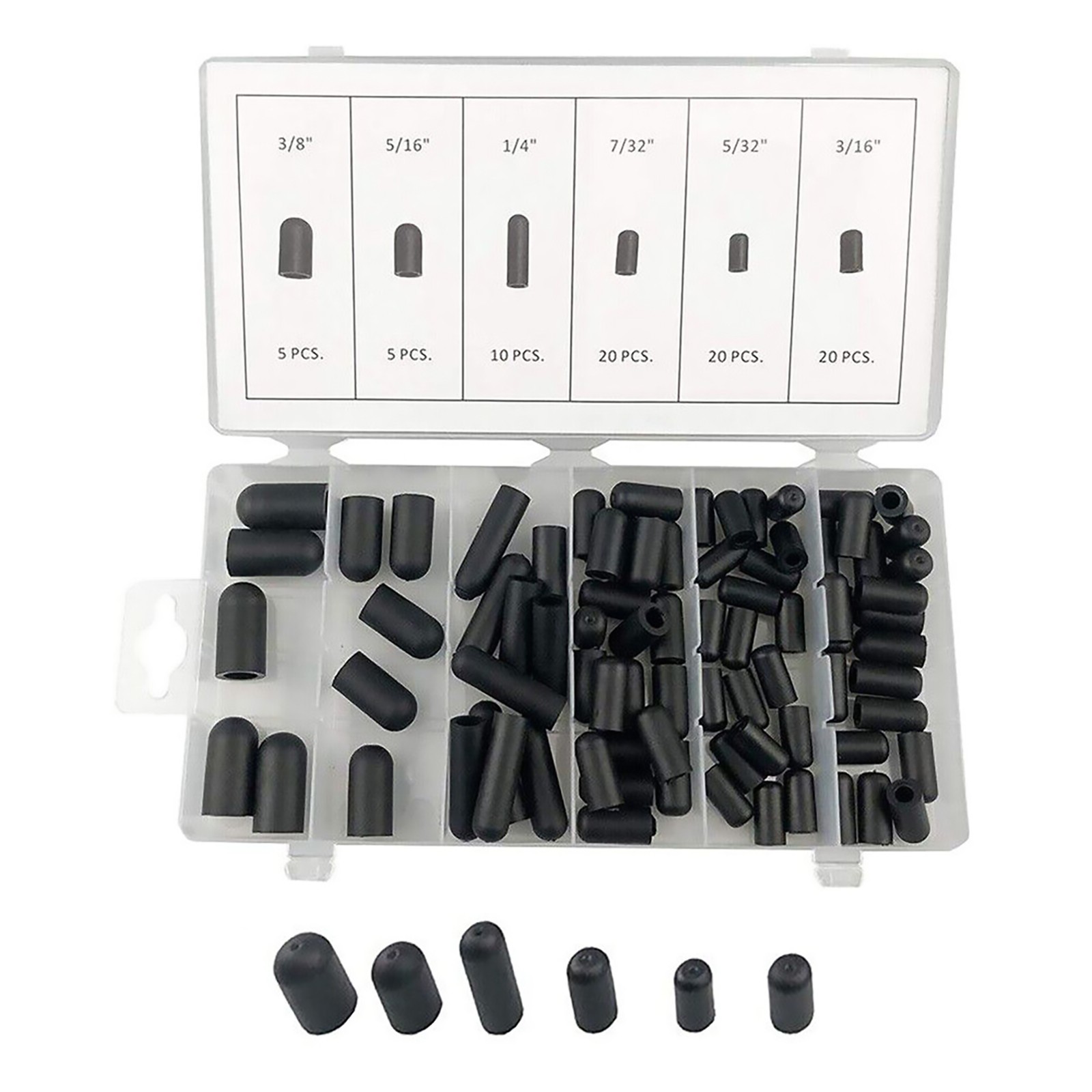 Silicone Hose Cap Vacuum Cap Block Off Assortment Kit For Holley Edelbrock 80Pcs
