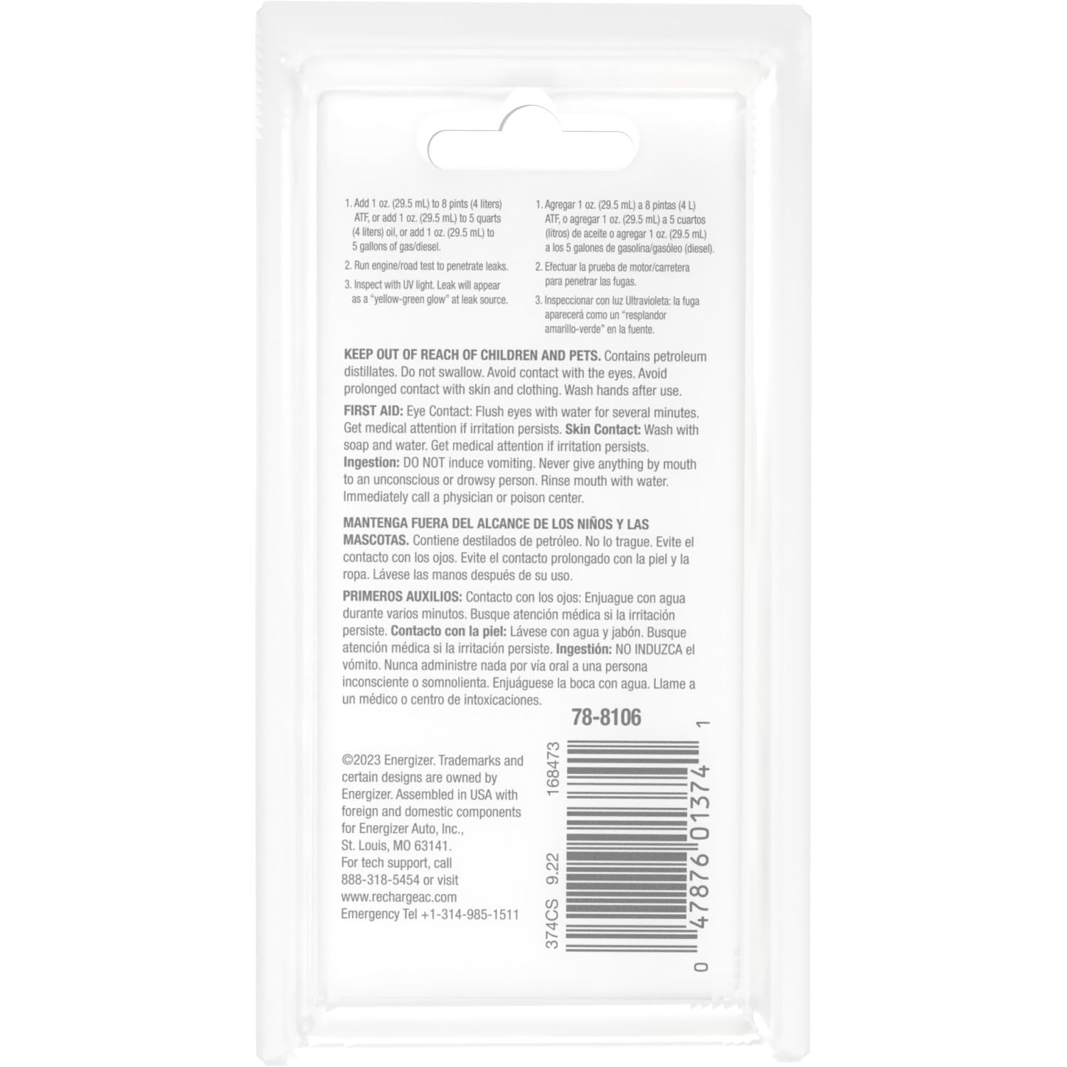 InterDynamics Certified Auto Pro Oil and Fuel System UV Dye Leak Universal