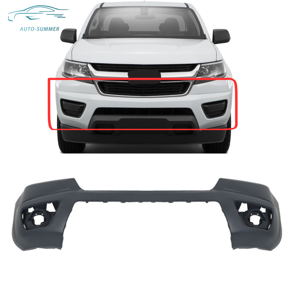 For 2015 2016-2020 Chevy Colorado Plastic Front Upper Bumper Cover Primed Black