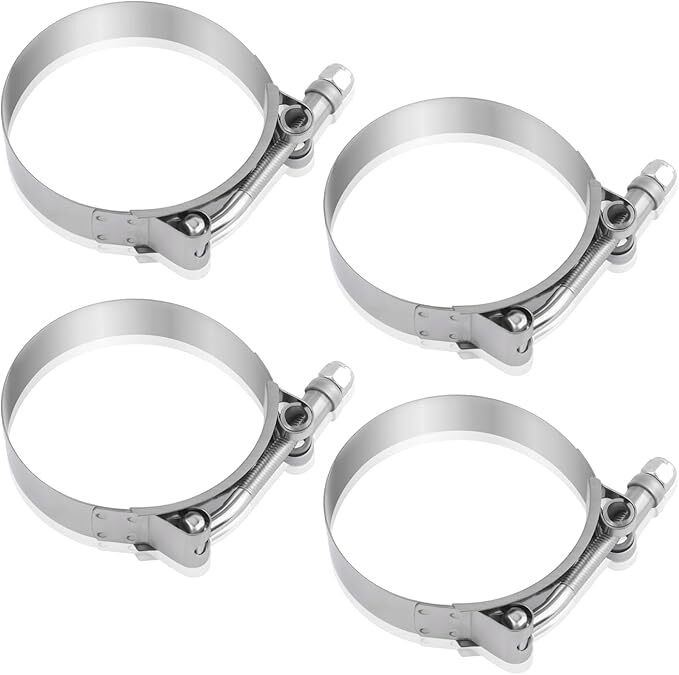 5″ 304 Stainless Heavy Duty T-Bolt Turbo Intake Silicone Hose Clamps