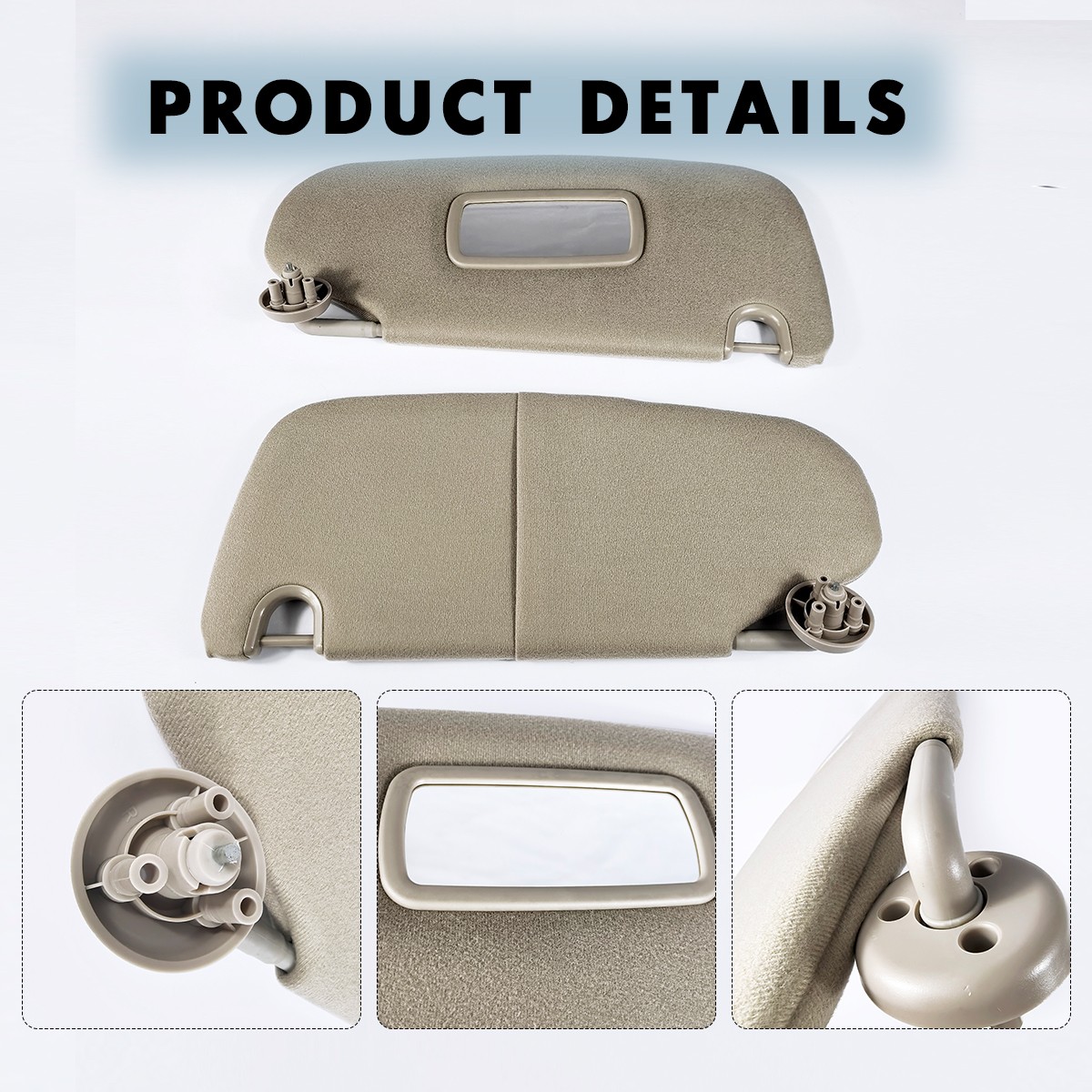 1Pair Sun Visor Set Left & Right For 2002-2009 Dodge Ram 1500 2500 3500 Beige