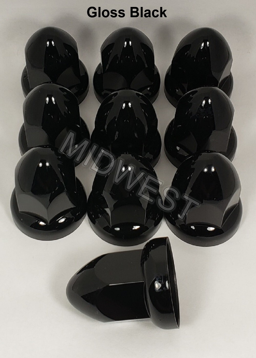 American Force 33mm GLOSS Black Lug Nut Covers Pack of 10 New