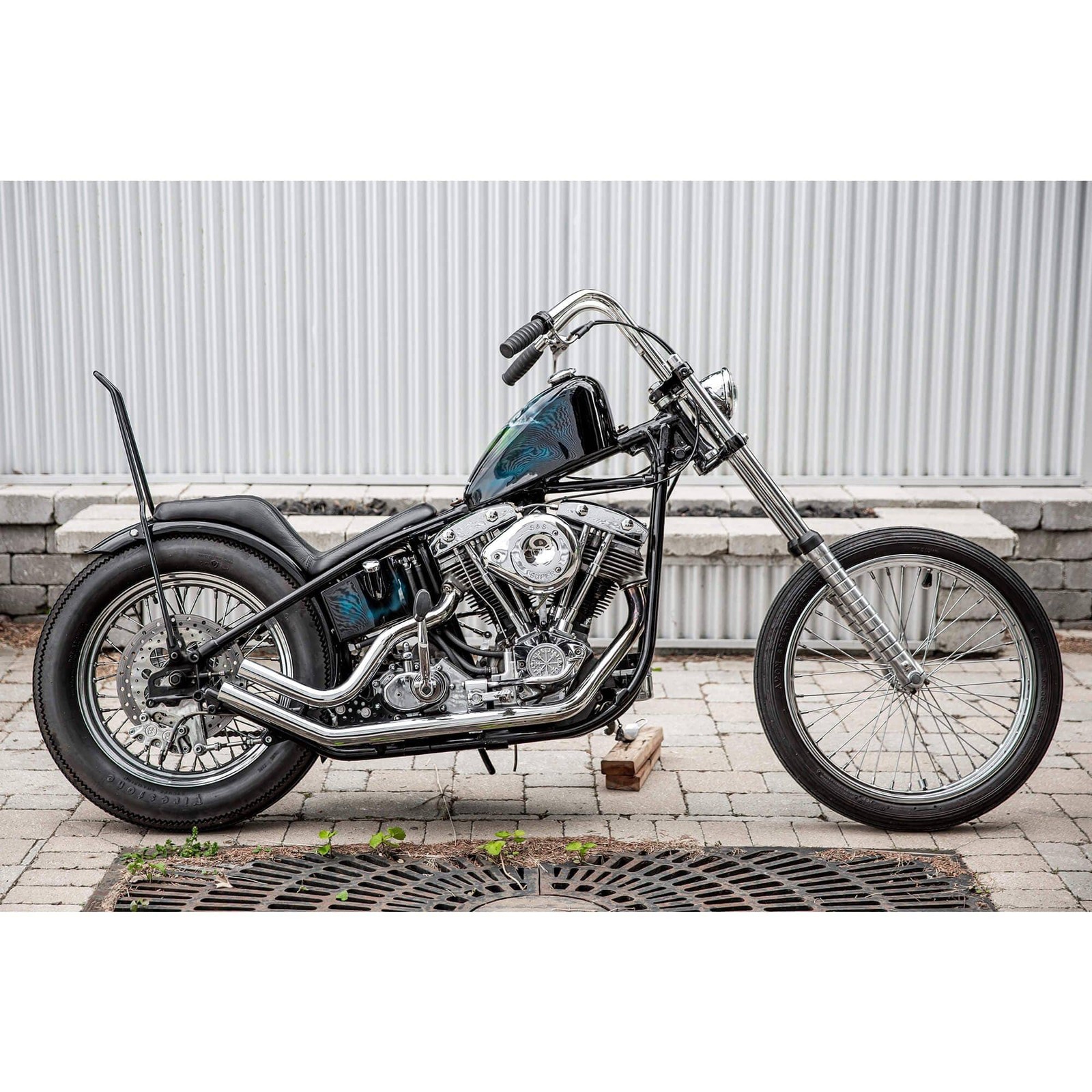 Lowbrow Customs Narrow Rabbit Ears 1″ chrome handlebars Harley chopper Sportster