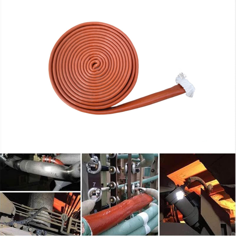 Silicone Insulation Fire Sleeving Protective Heat Shield Sleeve 5/8″1/2″ 3/4″ 1″