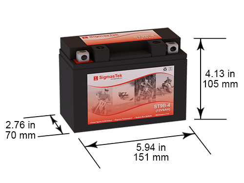 SigmasTek ST9B-4 SLA Battery Replacement for Yamaha YP400 Majesty 400CC 2004-14