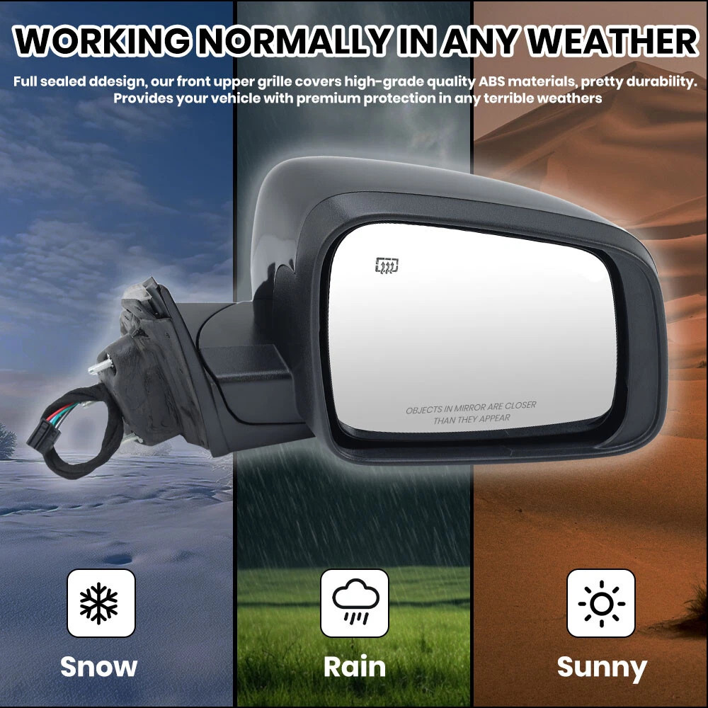 Power Heated Mirror Passenger Side for 2011-2021 Jeep Grand Cherokee Manual Fold