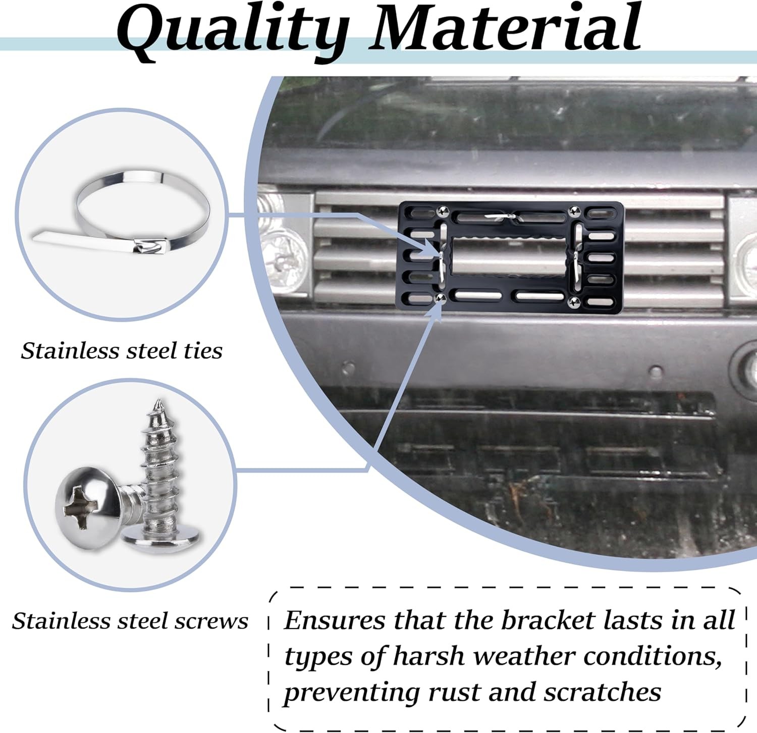 Metal License Plate Bumper Mount Bracket Universal Tag Holder Relocation Adapter