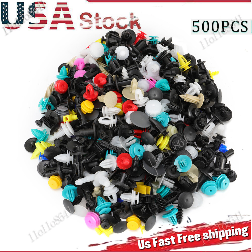 500X Plastic Car Body Trim Clips Universal Auto Rivet Fasteners Expansion Screws