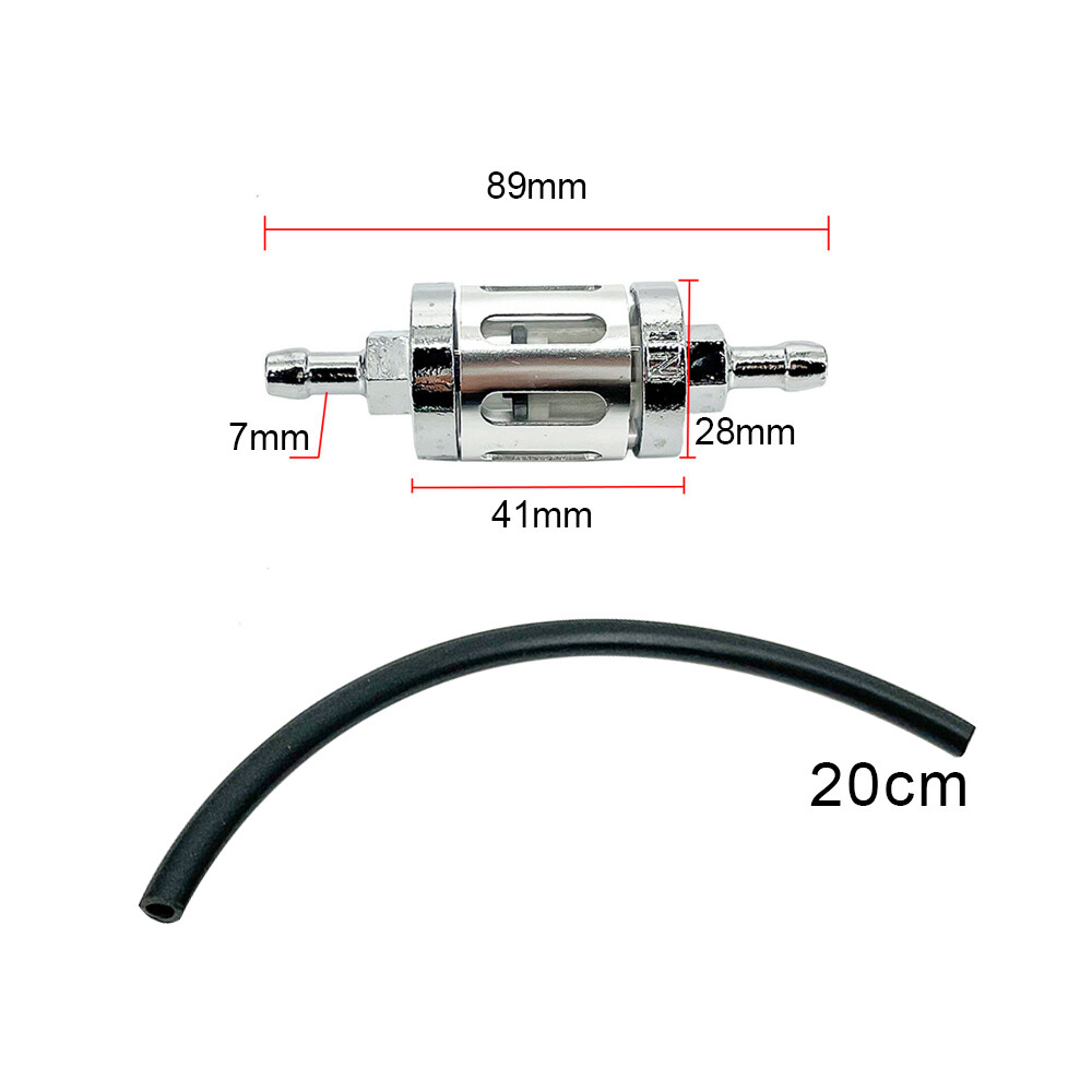 Universal 8mm Fuel Filter Engine Inline Gas Fuel Line Filter CNC Glass Filter