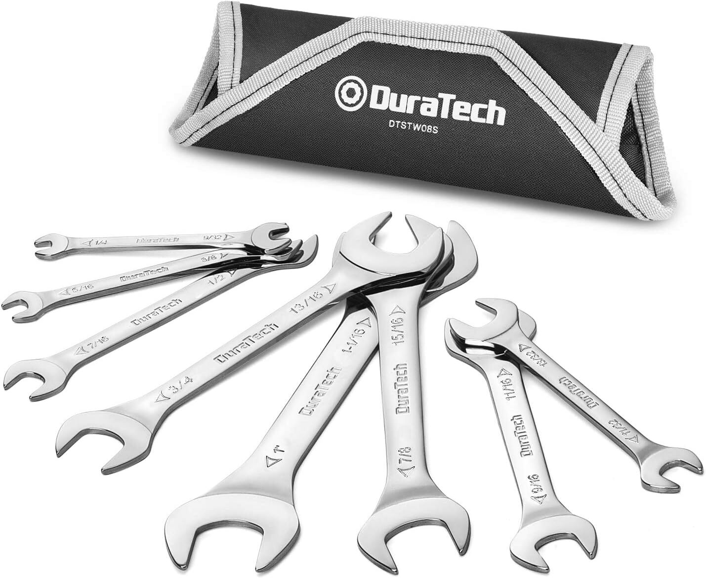 Super-Thin Open End Wrench Set, SAE, 8-Piece, Including 1/4″, 9/32″, 5/16″, 3/8″