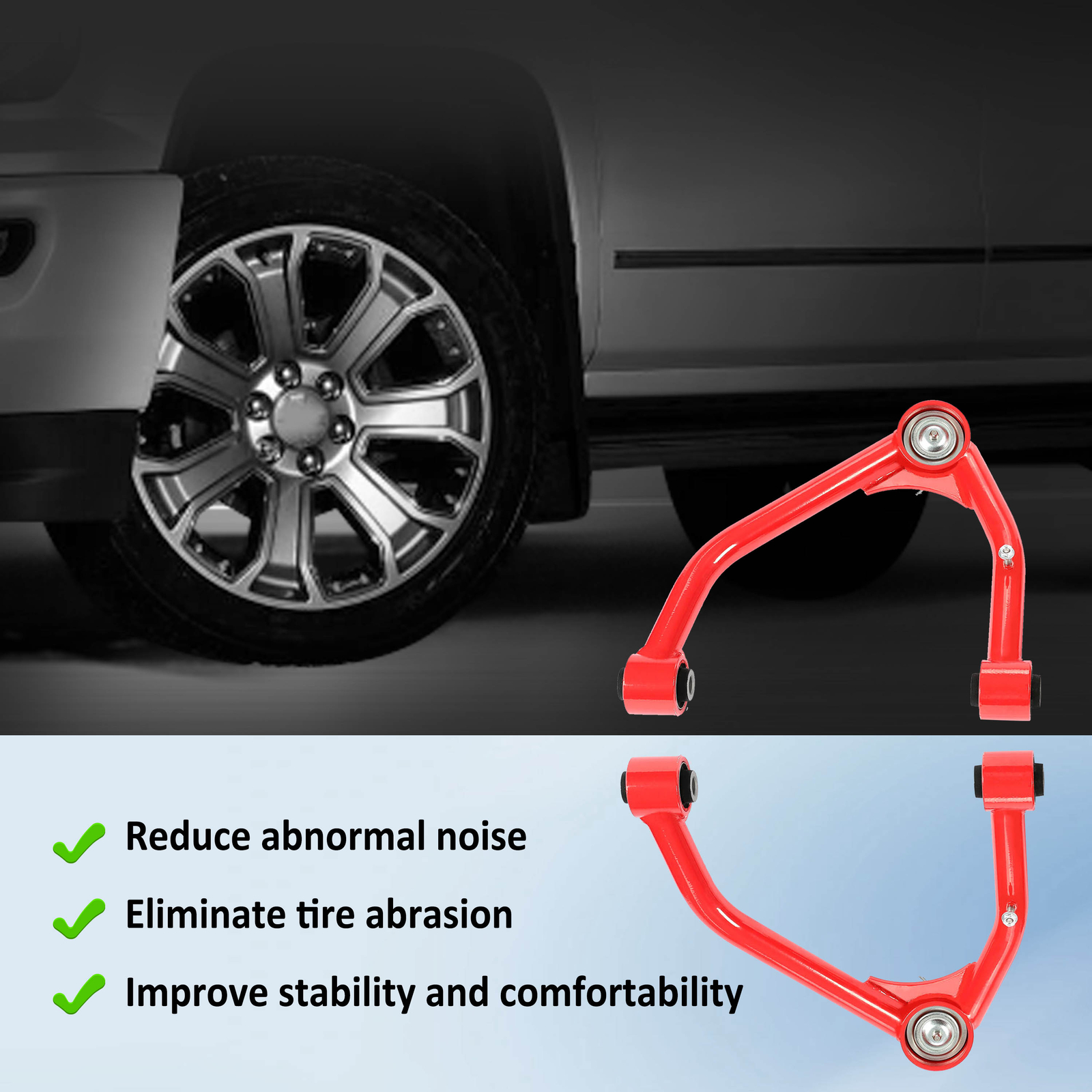 Front Upper Control Arms for 2-4″ Lift for 2007-2018 Silverado Sierra 2WD 4WD